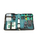 Netwerk tool kit, 8 delig, RJ45 RJ11 tester, compleet in nylon draagtas
