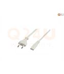 Netsnoer, 2 aderig, wit, 1.5m