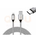 USB-C naar USB 3.1 kabel - zilver - versterkte kabel 2 meter