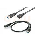 USB3.0 oplaad - data kabel - 30cm - zwart
