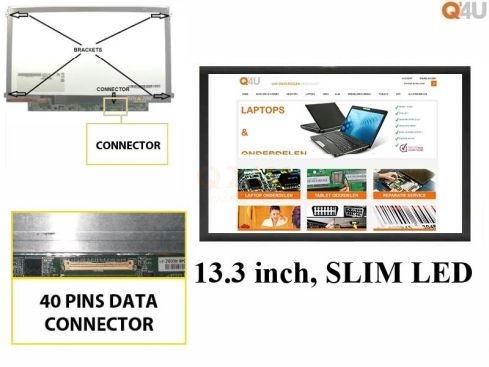 Scherm 13.3 inch, 1366 x 768, B133XW01 V.2 - Glanzend