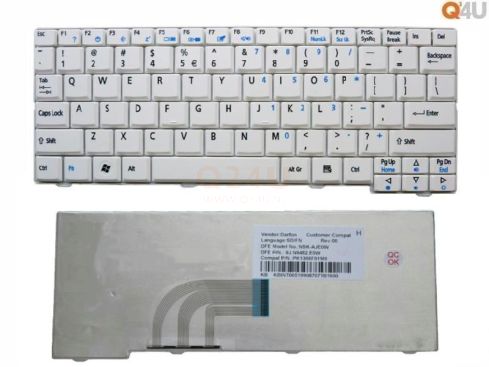 Acer Aspire One D250 A150 ZG8 A110 series laptop toetsenbord, US - zilver