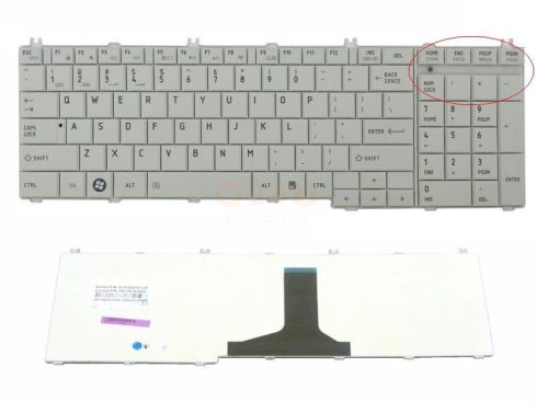 Toshiba Satellite C660 L650 L655 L670 series laptop toetsenbord, US - wit