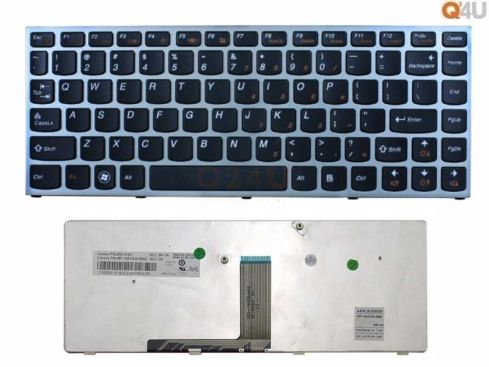 Lenovo IdeaPad Z470 Z475 Z370 Z470A laptop toetsenbord, US - zwart - zilver frame