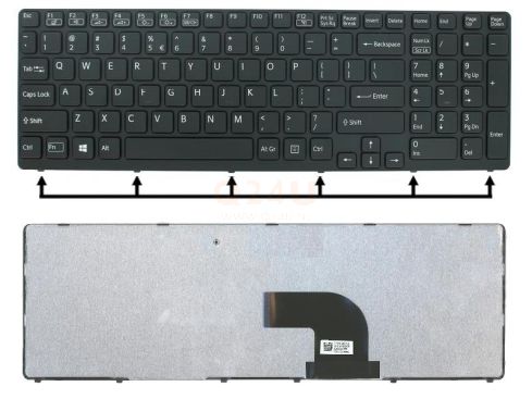 Sony Vaio SVE15 series laptop toetsenbord, US - zwart