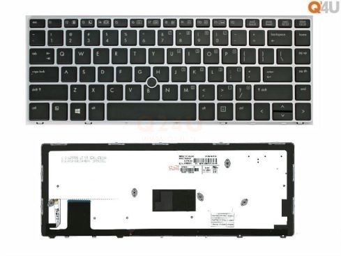 HP EliteBook Folio 9470m series laptop toetsenbord, US - zwart - met licht