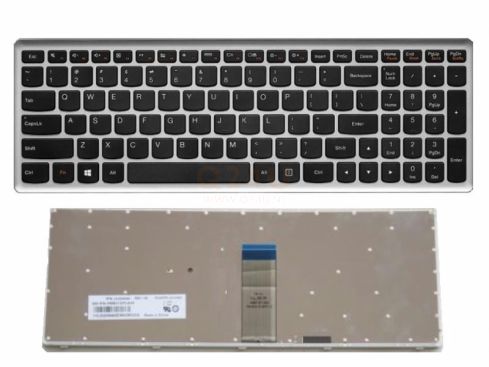 Lenovo IdeaPad U510 Z510 Z710 laptop toetsenbord, US - zwart - zilver frame