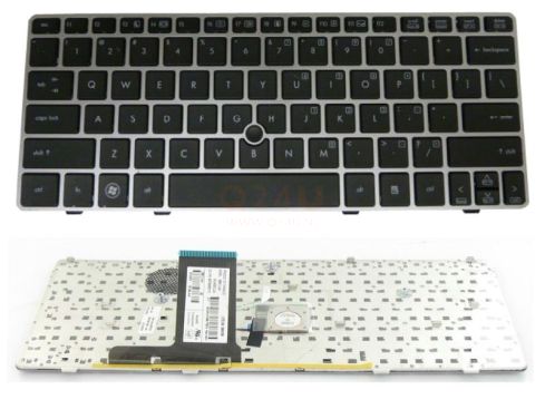 HP Elitebook 2560p series laptop toetsenbord, US - zwart - met pointer - zilver frame