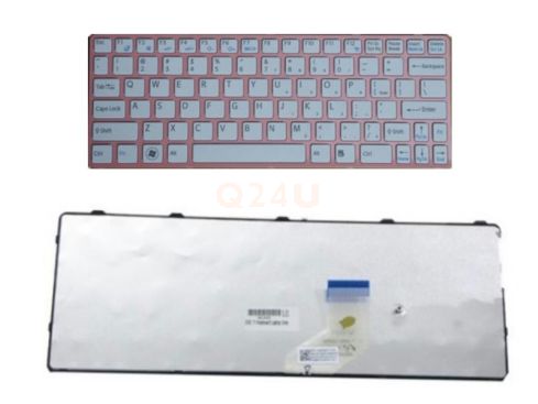 Sony SVE11 series laptop toetsenbord, US - wit - roze frame
