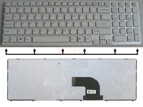 Sony VAIO SVE17 series laptop toetsenbord, US - wit