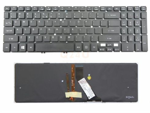 Acer Aspire V5-531 V5-571G V5-571P series toetsenbord, US - zwart - met licht en pointer