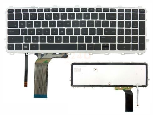 HP ENVY 15-J 15T-J 15Z 17J Series series laptop toetsenbord, US - zilver - met licht
