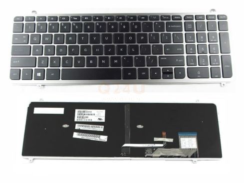 HP Envy TouchSmart M6-k series laptop toetsenbord, US - zwart - met licht - zilver frame