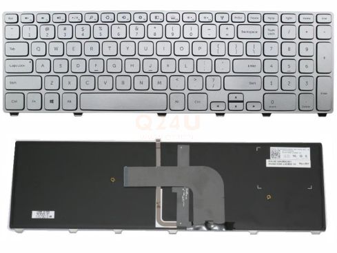 Dell Inspiron 17-7000 17-7737 17-7746 series laptop toetsenbord, US - zilver - met licht