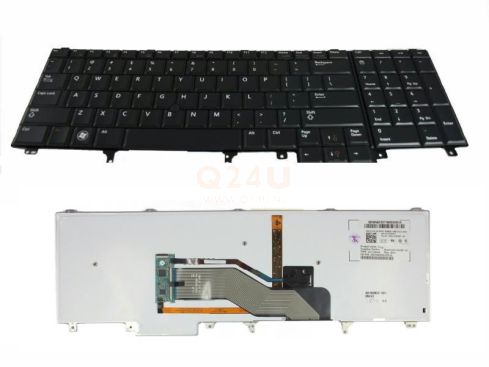 Dell Latitude E5520 E6520 Precision M6600 laptop toetsenbord, US - zwart - met licht - gebruikt