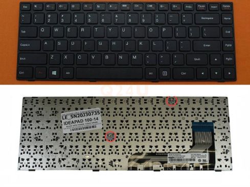 Lenovo IdeaPad 100-14 series laptop toetsenbord, US - zwart - met frame