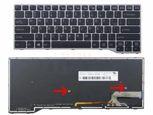 Fujitsu Siemens Lifebook E733 E734 E743 E744 laptop toetsenbord, US - zwart - met licht