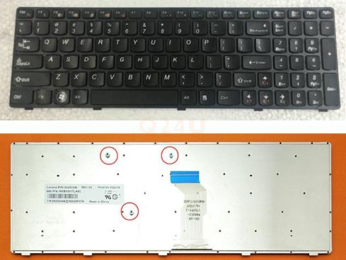 Lenovo IdeaPad Y580 Y580N Y580NT series laptop toetsenbord, US - zwart - zonder licht