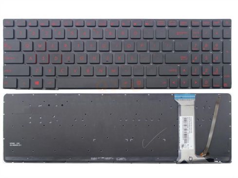 ASUS N551 GL552 series laptop toetsenbord, US - zwart - rode letters