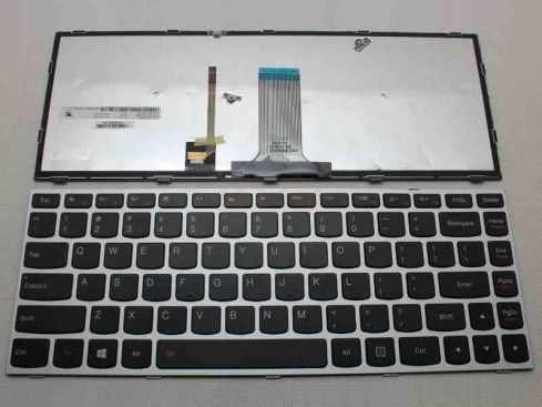 Lenovo IdeaPad G40 Flex 2-14 laptop toetsenbord, US - zwart - zilver frame - met licht
