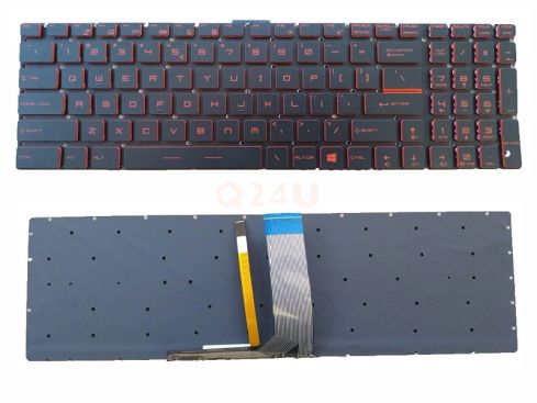 MSI GV62 8RC 8RE GV62 GV 72 7RD 7RE laptop toetsenbord, US - zwart - met rood licht