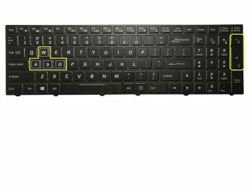 Clevo PA70 PA71 series laptop toetsenbord, US - zwart - met licht