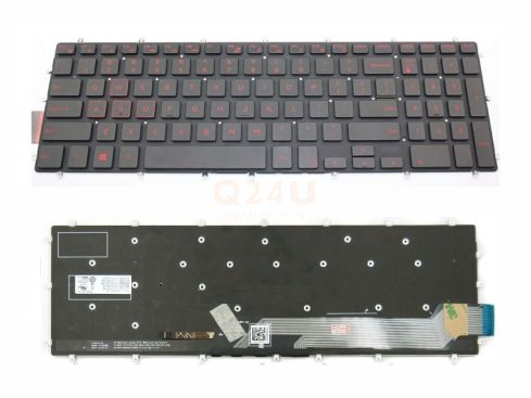 Dell Inspiron 15 7566 7567 P65F series laptop toetsenbord, US - zwart - met rood licht
