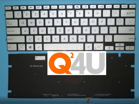 ASUS Zenbook UX431F laptop toetsenbord, US - zilver - zwart letters - met licht