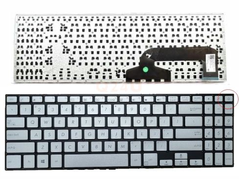 Asus X507 Y5000 series laptop toetsenbord, US - zilver - zonder licht