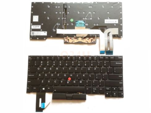 Lenovo ThinkPad T490s T495s series laptop toetsenbord, US - zwart met licht