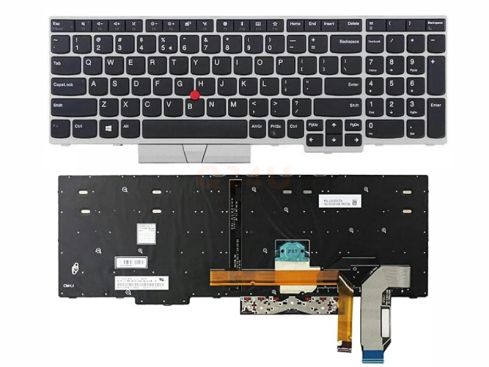 Lenovo Thinkpad E580 L580 T590 E590 series laptop toetsenbord, US - zwart - licht - zilver frame