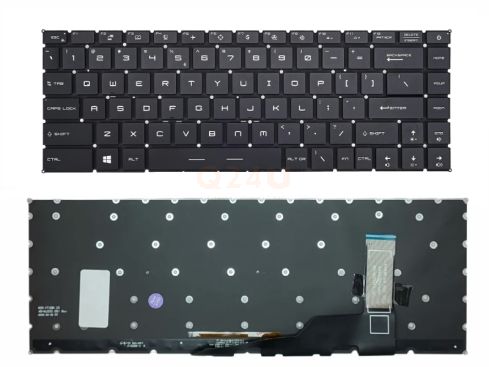 MSI GS66 GE66 prestige 15 a11 series toetsenbord US QWRTY - zwart met licht