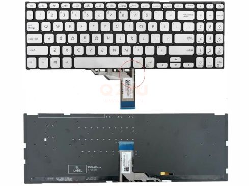 Asus Vivobook 15 series toetsenbord - 0KNB0-5108US00 - zilver - met licht