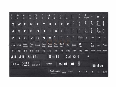 Toetsenbord US qwerty stickers - uitgebreid