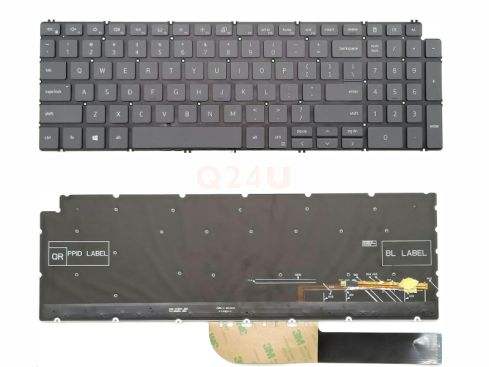 Dell inspiron 15 3501 3502, inspiron 15 7500 7590, Latitude 3510 toetsenbord, licht, zwart