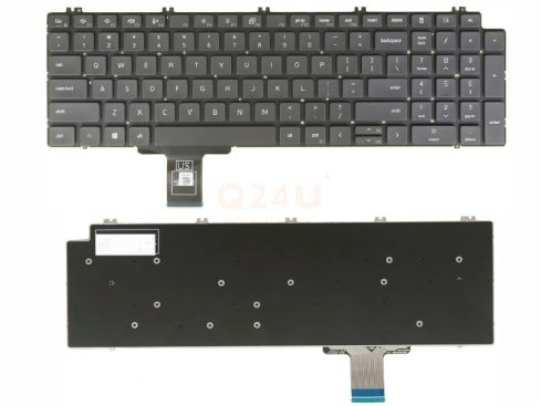 Dell Precision 15 7550, 17 7760 US qwery toetsenbord, licht, zwart - 01WYH2