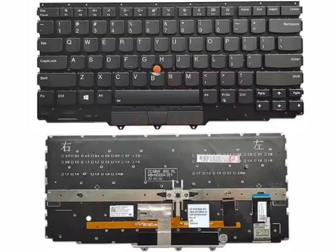 Lenovo Thinkpad X1 Yoga 3nd 4th gen 3 gen 4 - US qwerty - keyboard - zwart - 01HY810