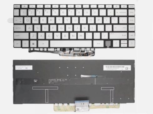 HP Spectre x360 14-EA 14-EB 14-AE US qwerty toetsenbord - zilver - licht