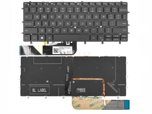 Dell XPS 13 9380 9370 9305 7390 XPS 13 9380 9370 9305 US qwerty toetsenbord - zwart - licht - 0RMCR1