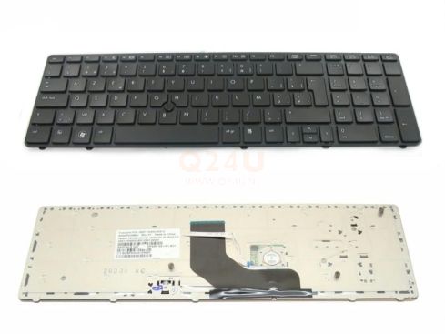 HP EliteBook 8560p ProBook 6570b series laptop toetsenbord, BE AZERTY - zwart - zwart frame