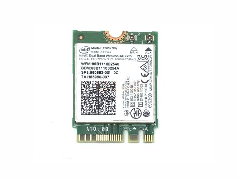 HP Intel Dual Band adapter, WiFi en BT 4.2, AC adapter, model 7265NGW - 802.11a/g/g/n+ac - 880883-001