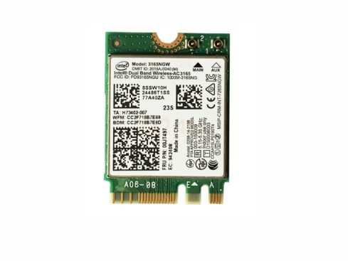 HP Intel Dual Band adapter, WiFi en BT 4.0, AC adapter, model 3165NGW - 802.11a/g/g/n+ac - H73402-007