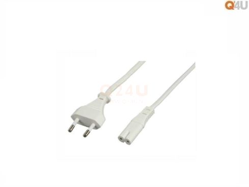 Netsnoer, 2 aderig, wit, 1.5m