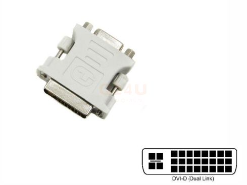 DVI-D dual link - VGA adapter, 24 + 5 pin