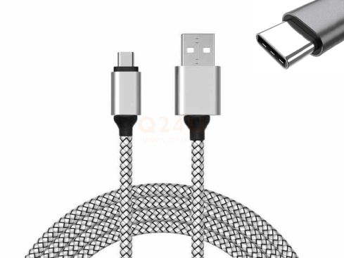USB-C naar USB 3.1 kabel - zilver - versterkte kabel 2 meter