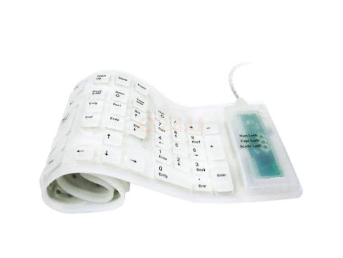 Q24U Flexibel silicone toetsenbord, USB, wit