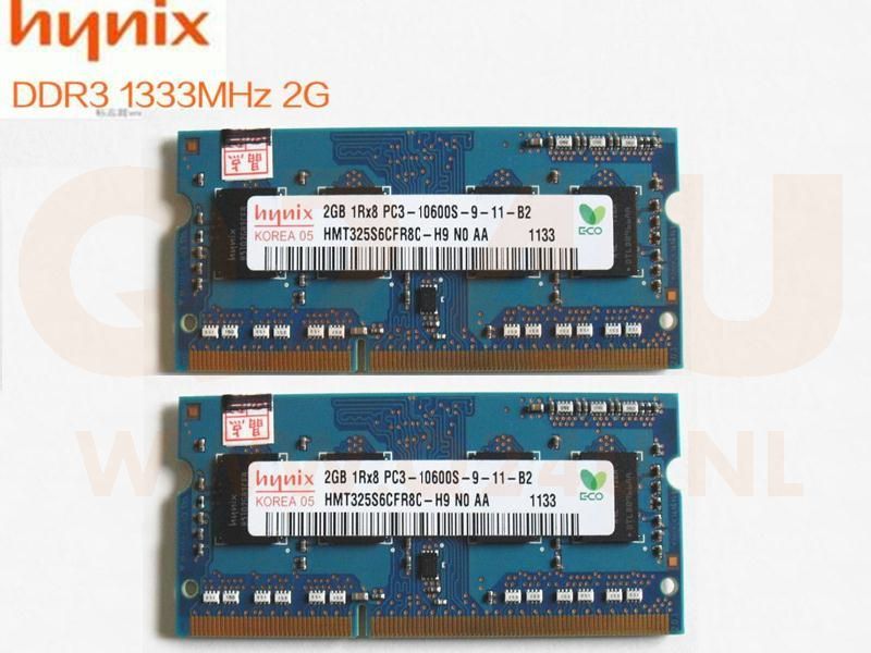 4 GB OEM - 2x 2 GB DDR3-1333 PC3-10600 mixed A brand