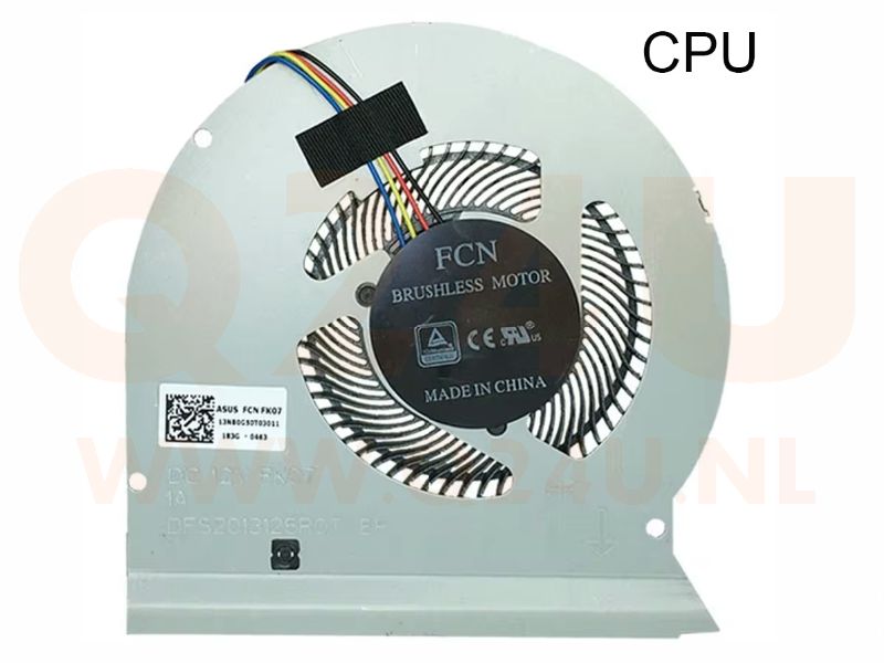 Asus ROG Strix GL503 GL503V GL503VD CPU koeler - 4 pin - DFS2013126ROT FK07 - 12 volt