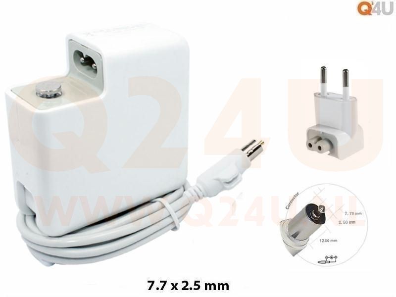 Q24U - OEM, Apple laptop oplader 24.5v, 1.875a - 7.7 x 2.5 mm - square