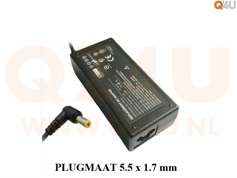 Q24U - OEM, Acer, Packard Bell laptop oplader 19v, 4.74a - 5.5 x 1.7.0 mm